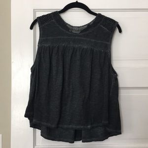 Charcoal Gray lace tank top
